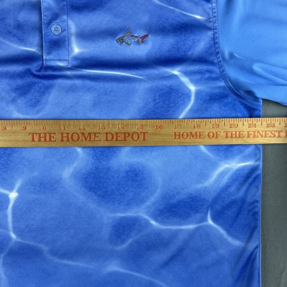 Greg Norman For Tasso Elba Men's Shirt Short Sleeve Golf Blue Size Medium Water - Picture 4 of 9